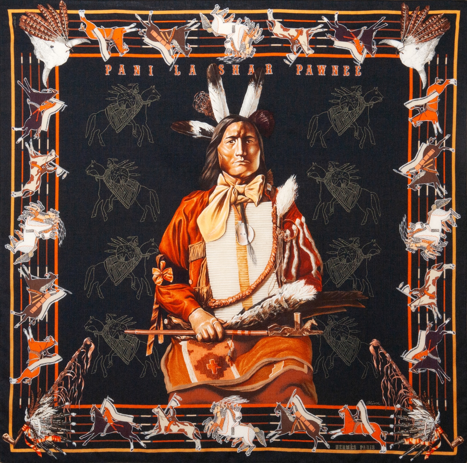 Chusta Kermita Olivera z Indianinem